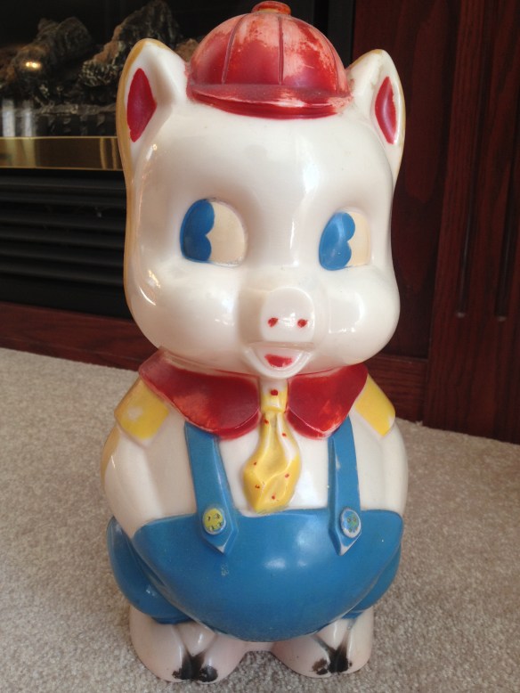 This little antique demon pig had it's own spot right down beside the fireplace. I'm sure it was chock full of sentiment, since he didn't really jive with the decor.